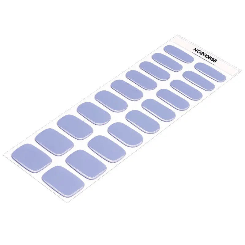 Customizable Blue Gel Stickers Solid For Brands — Semi-Cured Gel Nail Wraps