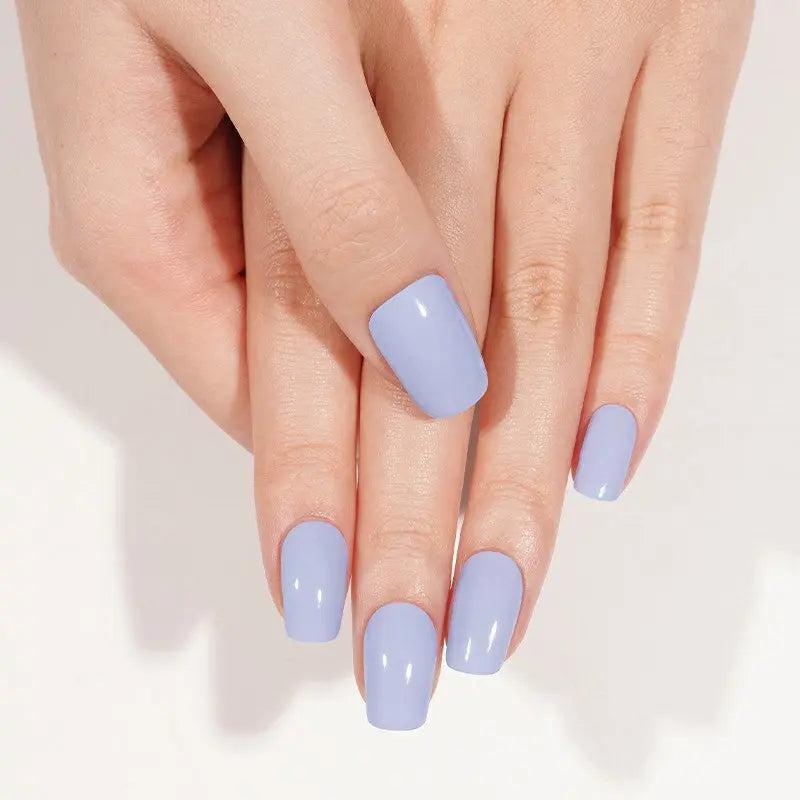 Customizable Blue Gel Stickers Solid For Brands — Semi-Cured Gel Nail Wraps