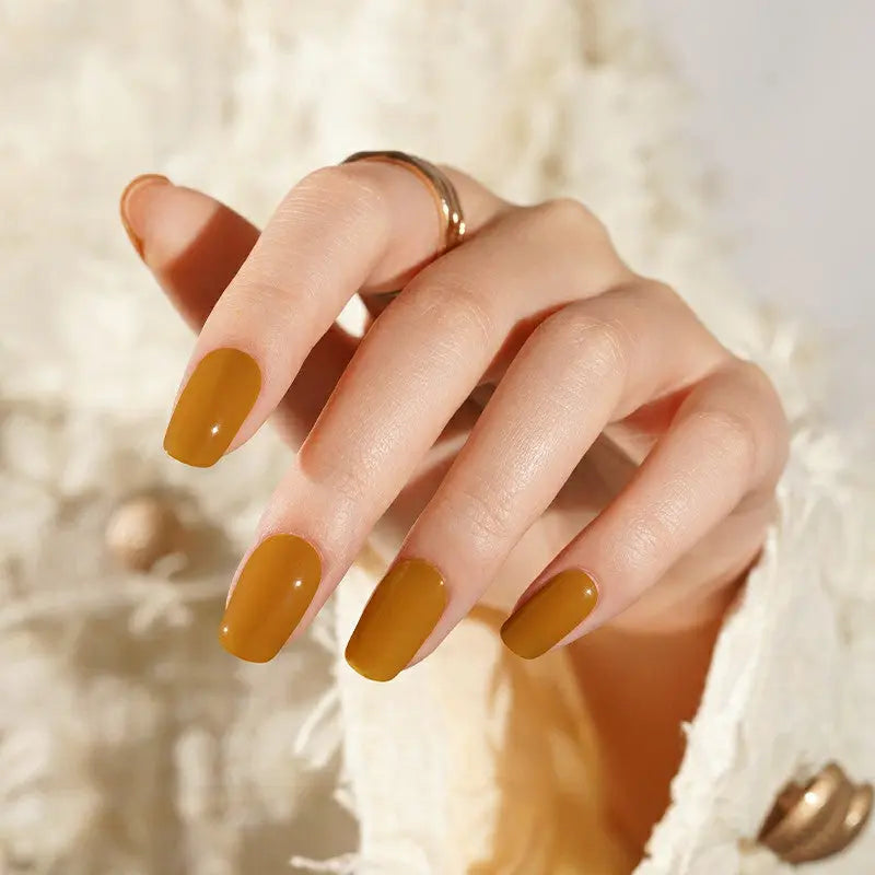 Customizable Brown Gel Stickers Autumn For Brands — Semi-Cured Gel Nail Wraps