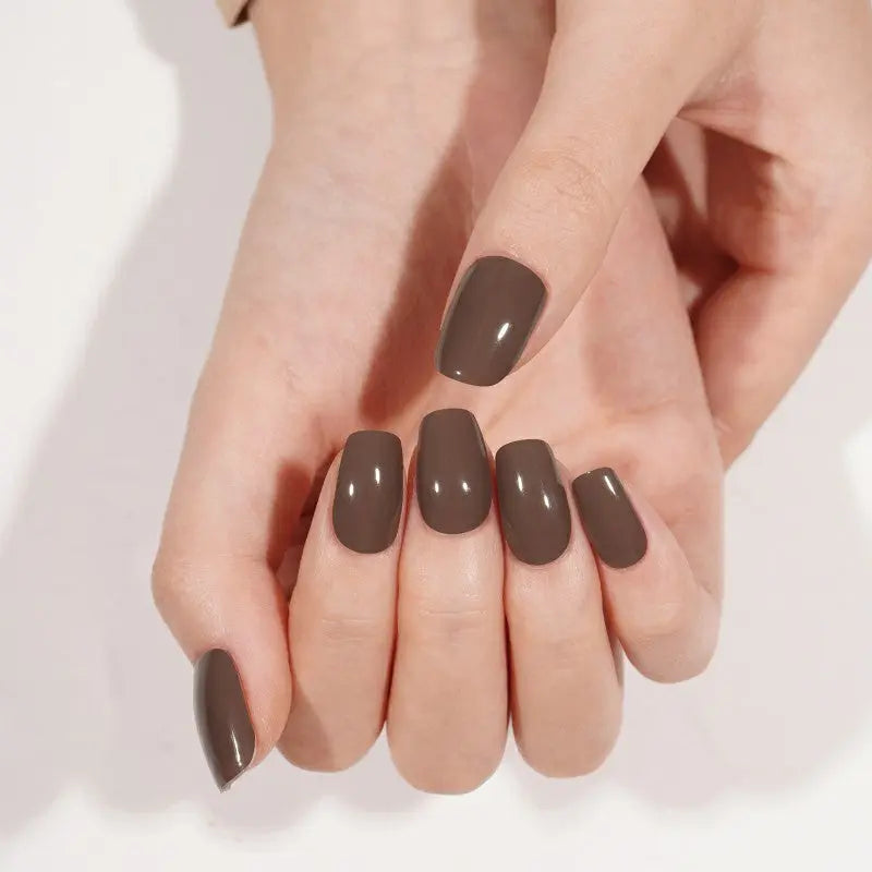 Customizable Brown Gel Stickers Fall For Brands — Semi-Cured Gel Nail Wraps