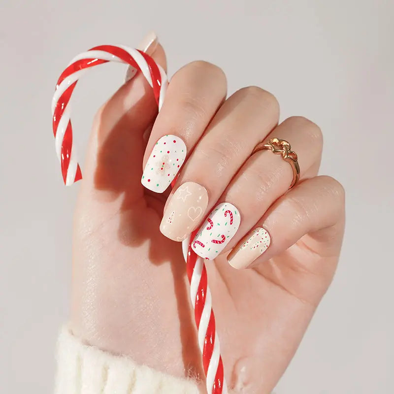 Customizable Christmas Gel Stickers For Brands — Semi-Cured Gel Nail Wraps