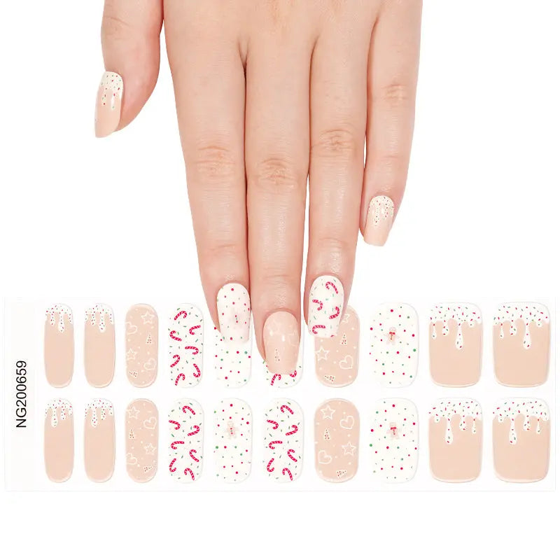 Customizable Christmas Gel Stickers For Brands — Semi-Cured Gel Nail Wraps