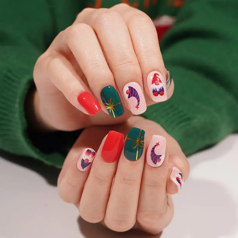 Customizable Christmas Gel Stickers For Brands — Semi-Cured Gel Nail Wraps
