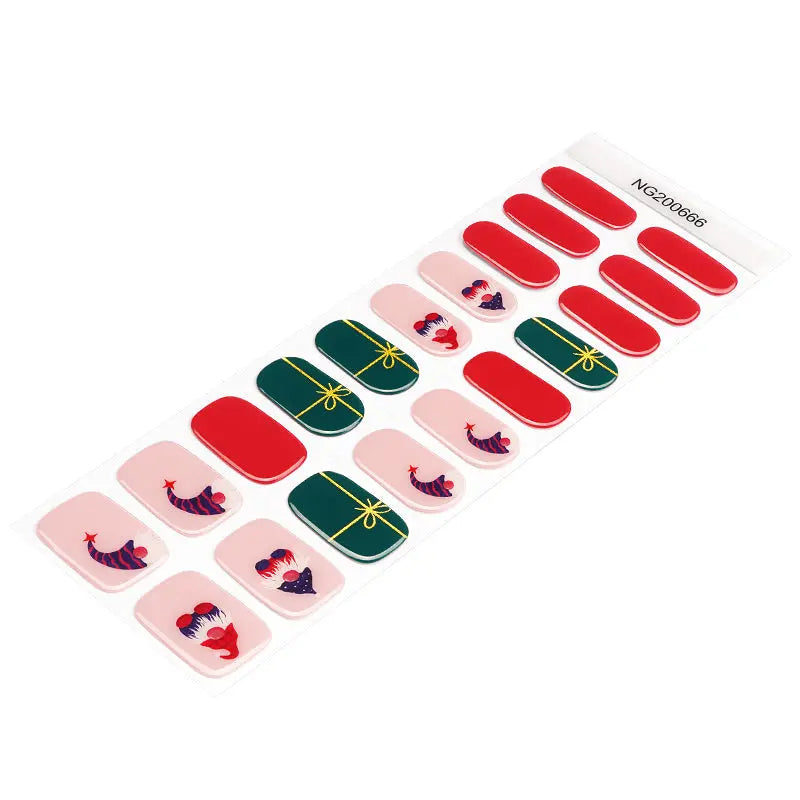 Customizable Christmas Gel Stickers For Brands — Semi-Cured Gel Nail Wraps