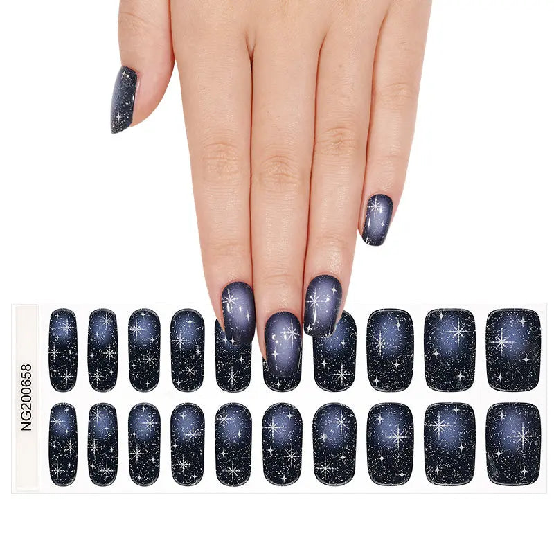 Customizable Christmas Gel Stickers Stars For Brands — Semi-Cured Gel Nail Wraps