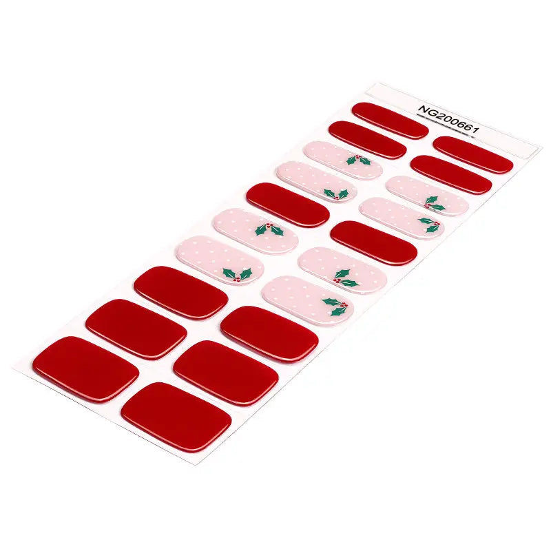 Customizable Christmas Gel Stickers Dots For Brands — Semi-Cured Gel Nail Wraps