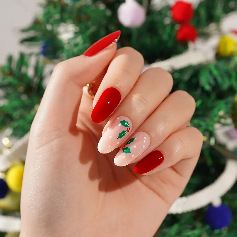Customizable Christmas Gel Stickers Dots For Brands — Semi-Cured Gel Nail Wraps