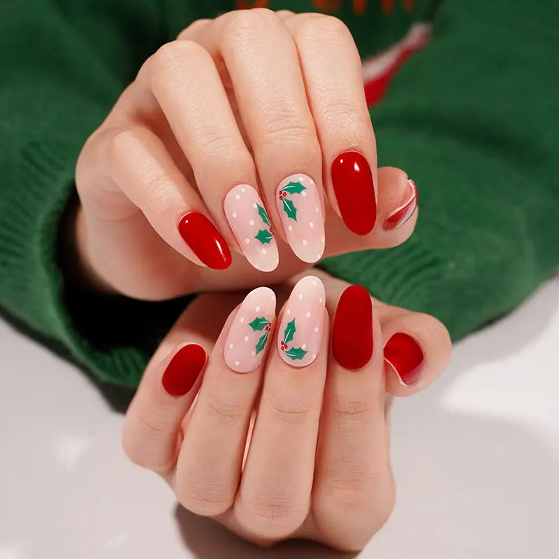 Customizable Christmas Gel Stickers Dots For Brands — Semi-Cured Gel Nail Wraps
