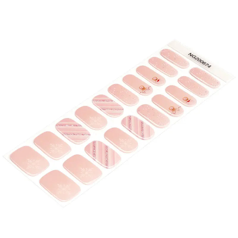 Customizable Christmas Reindeer Gel Stickers For Brands — Semi-Cured Gel Nail Wraps