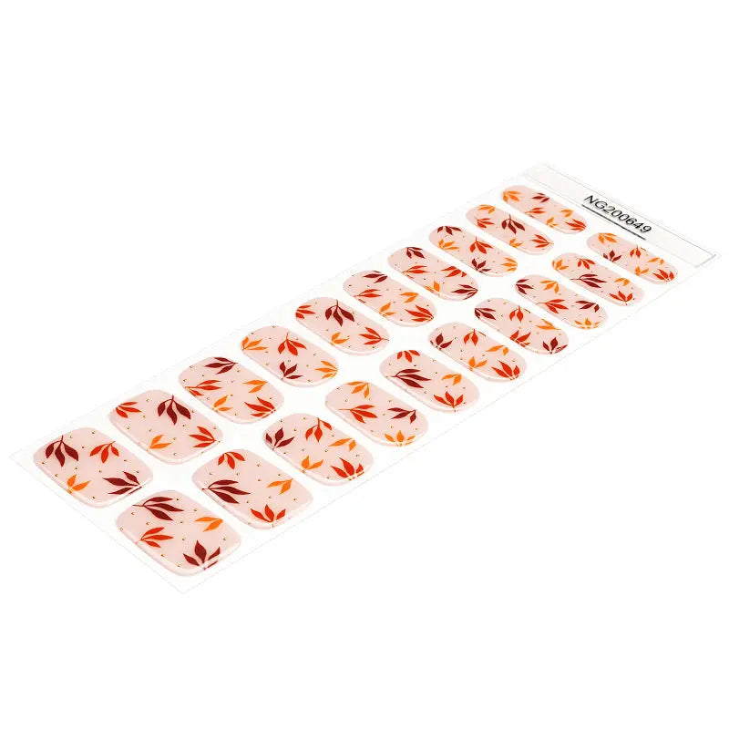 Customizable Fall Gel Stickers Leaves For Brands — Semi-Cured Gel Nail Wraps