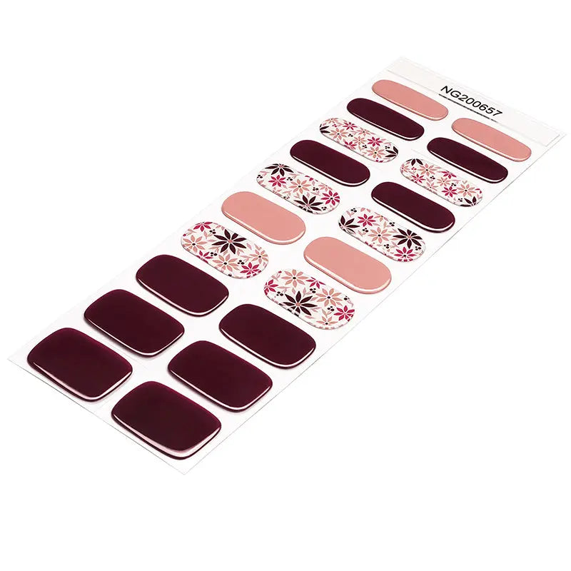 Customizable Floral Gel Stickers Fall For Brands — Semi-Cured Gel Nail Wraps