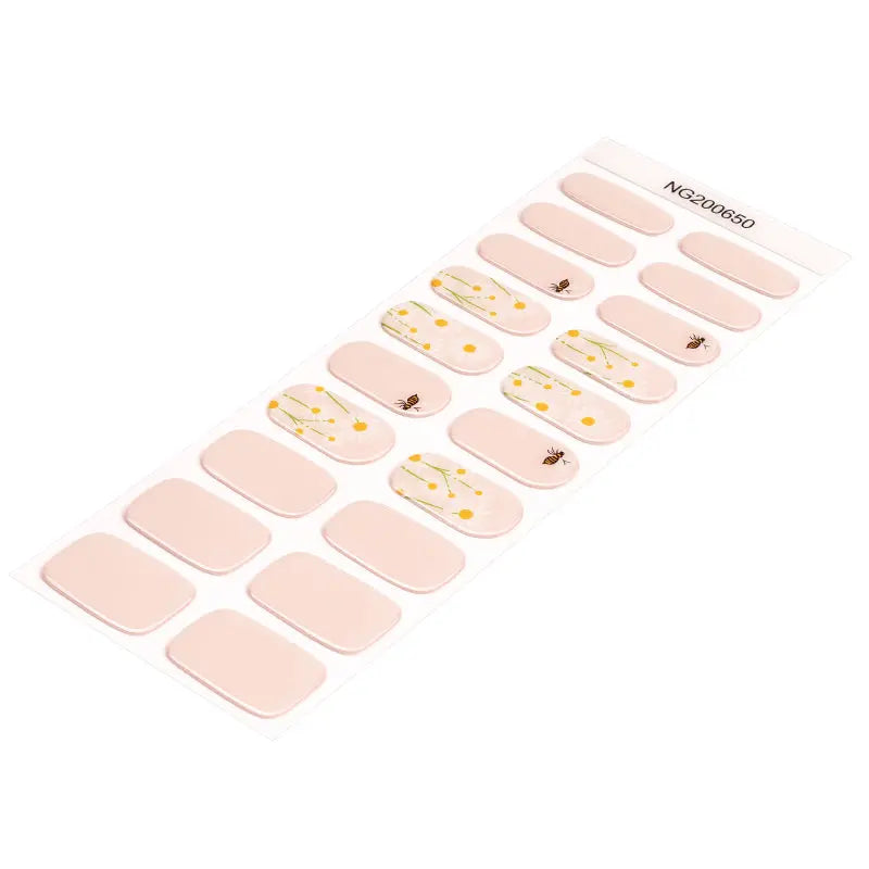 Customizable Flower Gel Stickers Honeybee For Brands — Semi-Cured Gel Nail Wraps