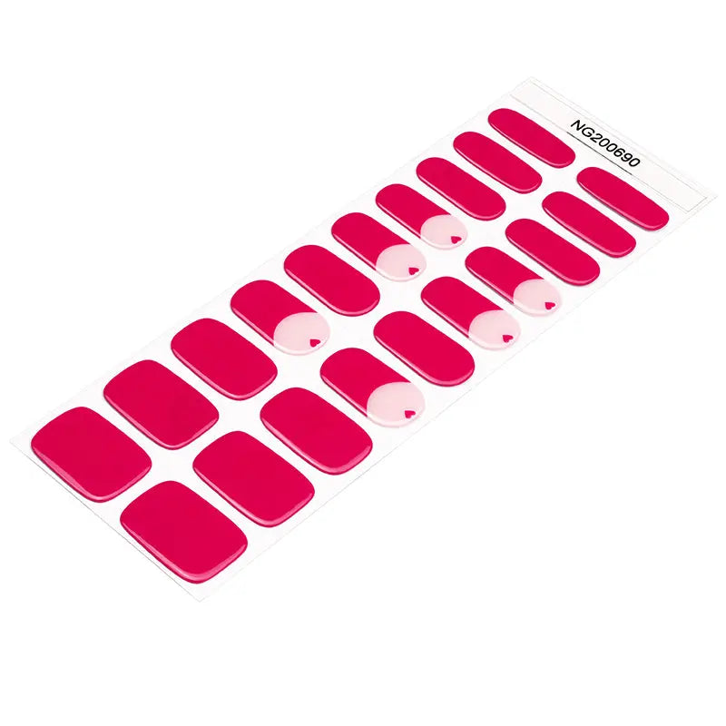 Customizable French Gel Stickers Valentine's Day For Brands — Semi-Cured Gel Nail Wraps