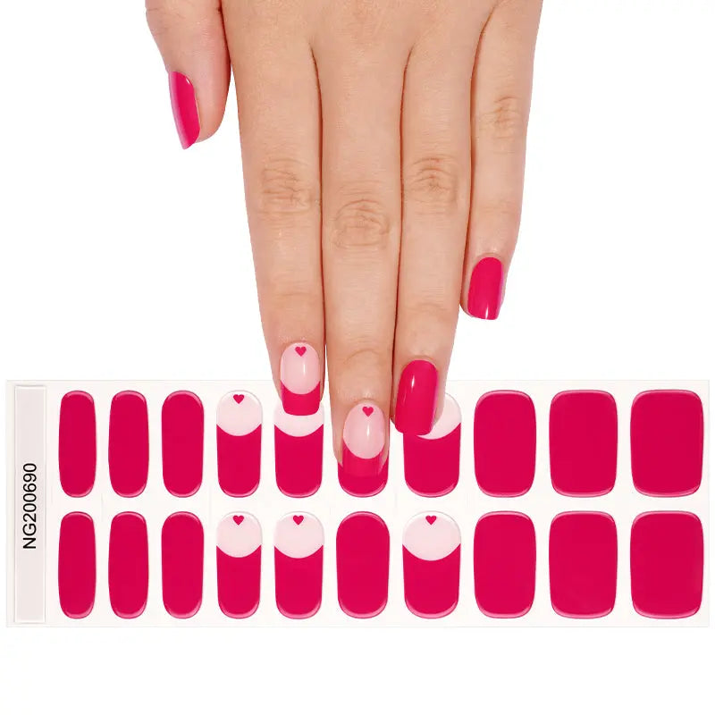 Customizable French Gel Stickers Valentine's Day For Brands — Semi-Cured Gel Nail Wraps