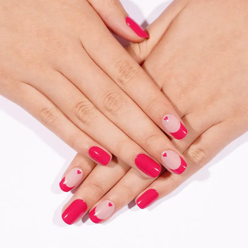 Customizable French Gel Stickers Valentine's Day For Brands — Semi-Cured Gel Nail Wraps