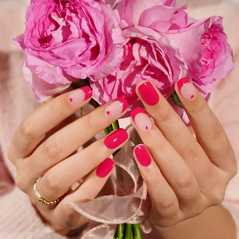 Customizable French Gel Stickers Valentine's Day For Brands — Semi-Cured Gel Nail Wraps