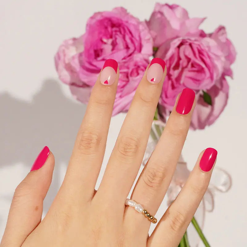 Customizable French Gel Stickers Valentine's Day For Brands — Semi-Cured Gel Nail Wraps