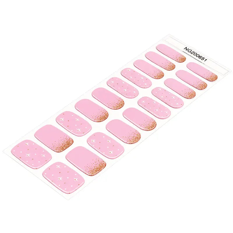 Customizable Glitter Gel Stickers Star For Brands — Semi-Cured Gel Nail Wraps