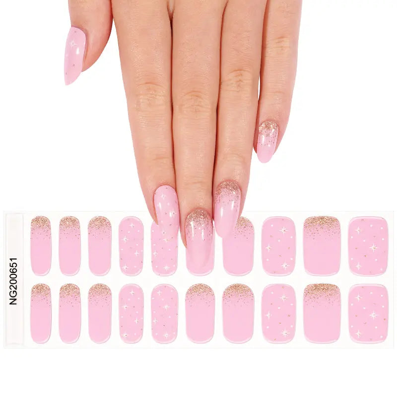 Customizable Glitter Gel Stickers Star For Brands — Semi-Cured Gel Nail Wraps