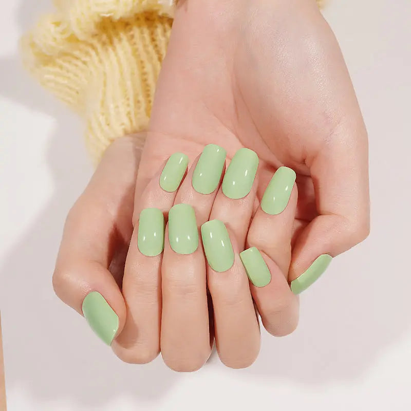 Customizable Green Gel Stickers For Brands — Semi-Cured Gel Nail Wraps