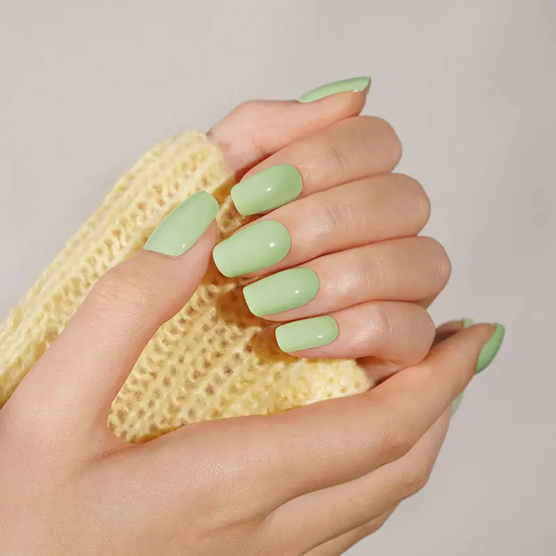 Customizable Green Gel Stickers For Brands — Semi-Cured Gel Nail Wraps
