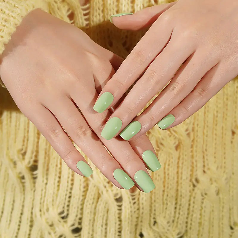 Customizable Green Gel Stickers For Brands — Semi-Cured Gel Nail Wraps