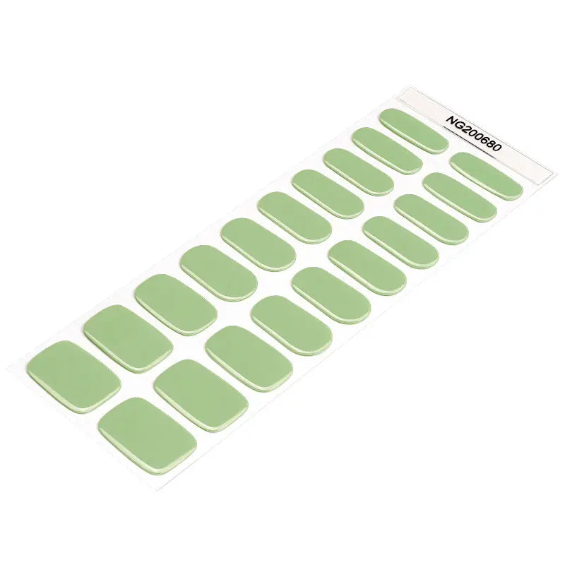 Customizable Green Gel Stickers For Brands — Semi-Cured Gel Nail Wraps