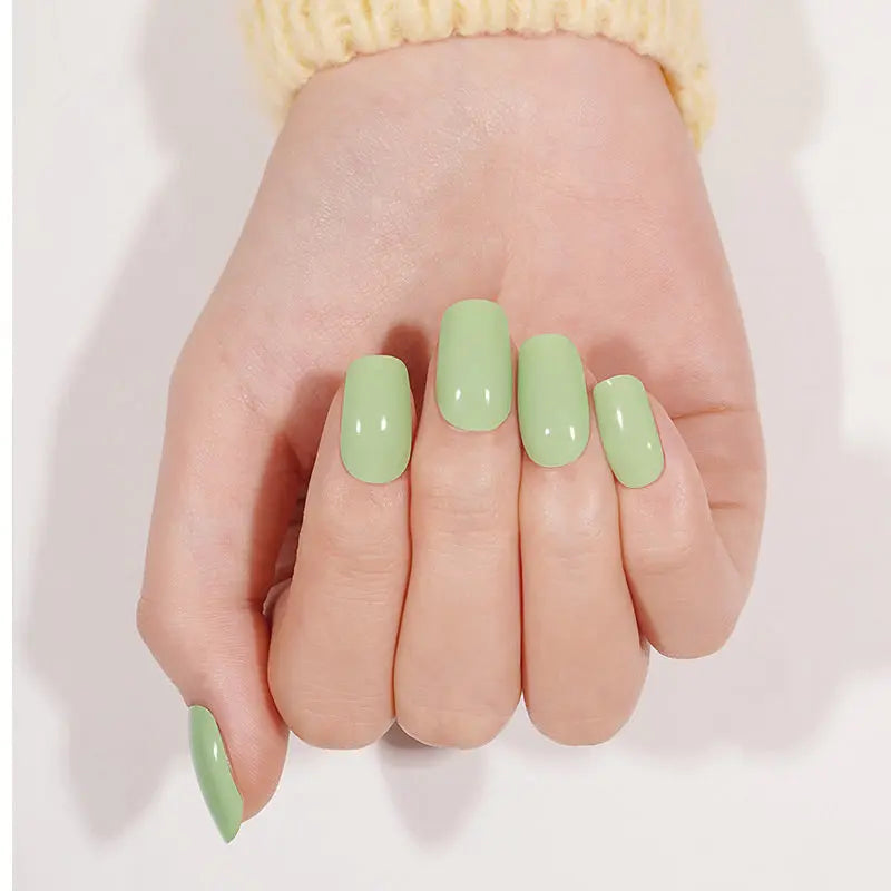 Customizable Green Gel Stickers For Brands — Semi-Cured Gel Nail Wraps