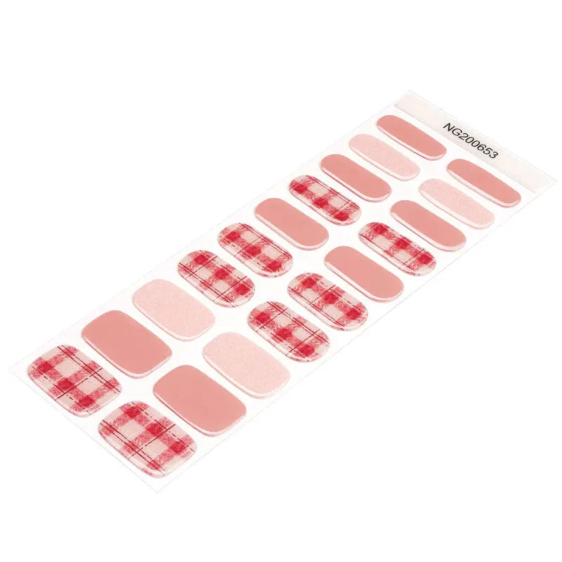 Customizable Grid Gel Stickers Plaid For Brands — Semi-Cured Gel Nail Wraps