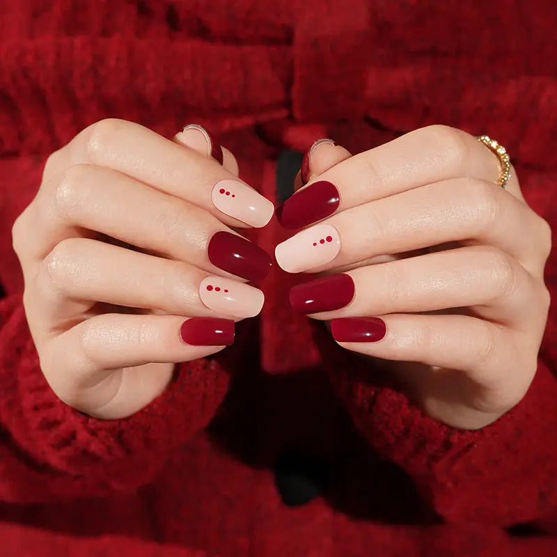 Customizable Minimalism Gel Stickers Red For Brands — Semi-Cured Gel Nail Wraps