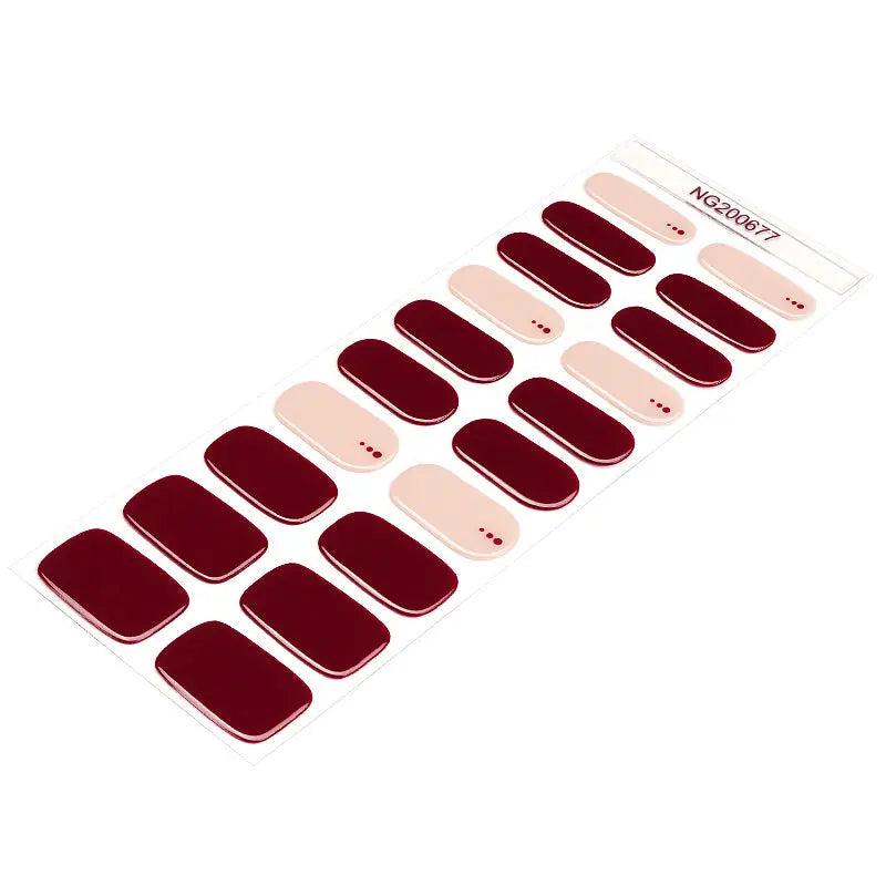 Customizable Minimalism Gel Stickers Red For Brands — Semi-Cured Gel Nail Wraps
