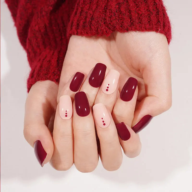 Customizable Minimalism Gel Stickers Red For Brands — Semi-Cured Gel Nail Wraps