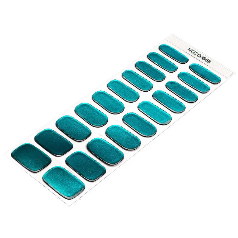 Customizable Mirror Gel Stickers Green For Brands — Semi-Cured Gel Nail Wraps