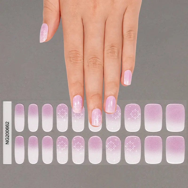 Customizable Ombre Gel Stickers Christmas For Brands — Semi-Cured Gel Nail Wraps