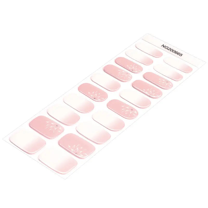 Customizable Ombre Gel Stickers Floral For Brands — Semi-Cured Gel Nail Wraps