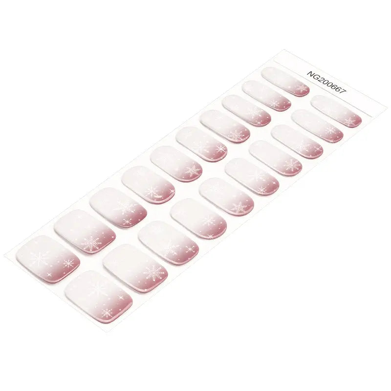 Customizable Ombre Gel Stickers Snowflake For Brands — Semi-Cured Gel Nail Wraps