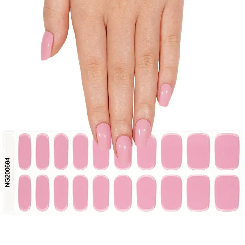 Customizable Pink Gel Stickers Spring For Brands — Semi-Cured Gel Nail Wraps