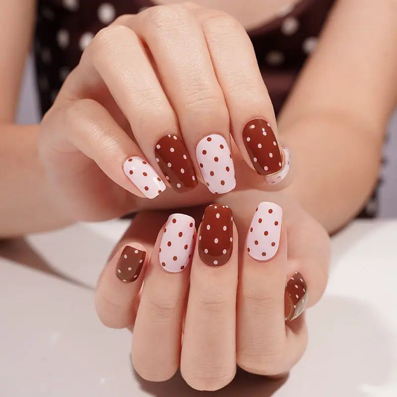 Customizable Polka Dot Gel Stickers For Brands — Semi-Cured Gel Nail Wraps