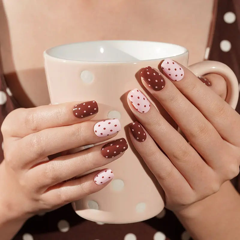 Customizable Polka Dot Gel Stickers For Brands — Semi-Cured Gel Nail Wraps