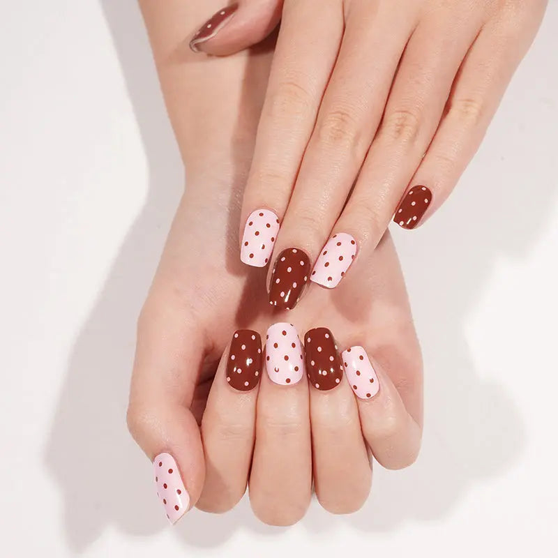 Customizable Polka Dot Gel Stickers For Brands — Semi-Cured Gel Nail Wraps