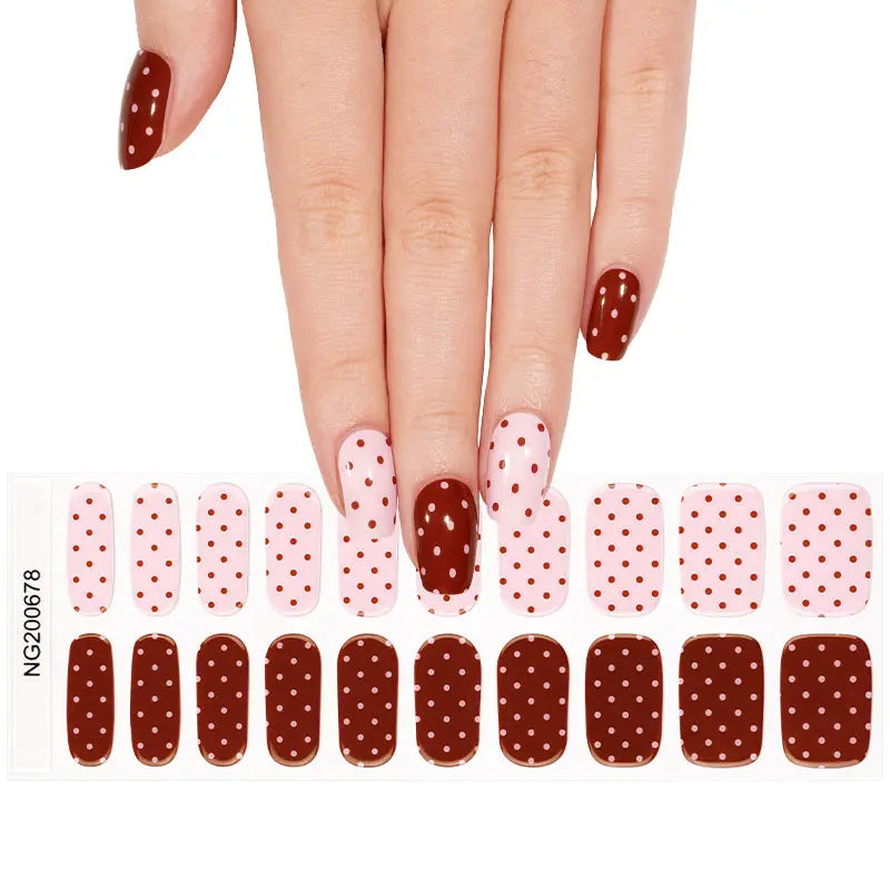 Customizable Polka Dot Gel Stickers For Brands — Semi-Cured Gel Nail Wraps