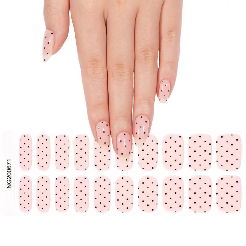 Customizable Polka Dot Gel Stickers For Brands — Semi-Cured Gel Nail Wraps