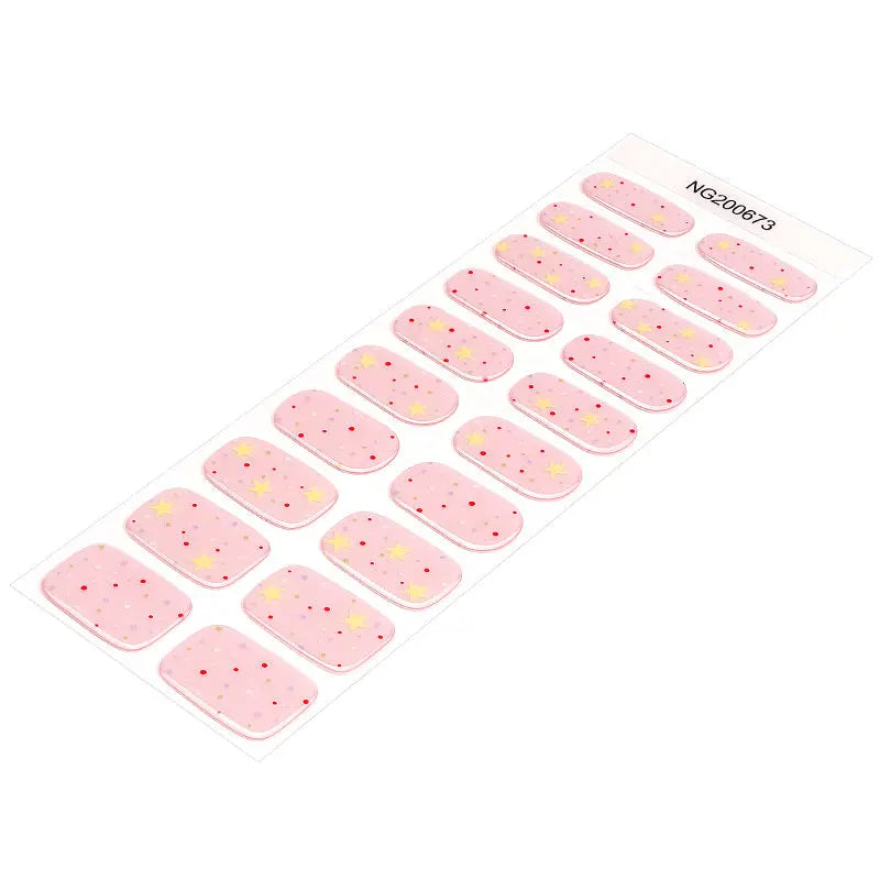 Customizable Polka Dot Gel Stickers Star For Brands — Semi-Cured Gel Nail Wraps