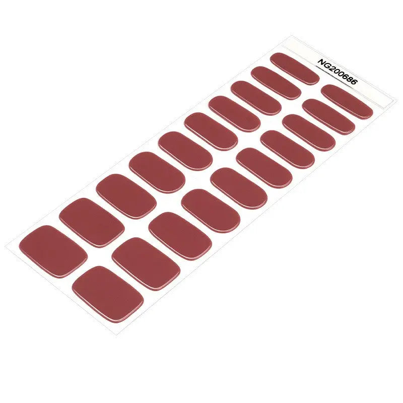 Customizable Red Gel Stickers Solid For Brands — Semi-Cured Gel Nail Wraps