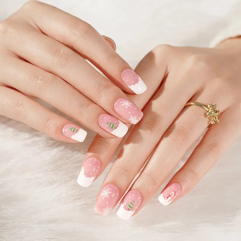 Customizable Winter Gel Stickers Christmas For Brands — Semi-Cured Gel Nail Wraps