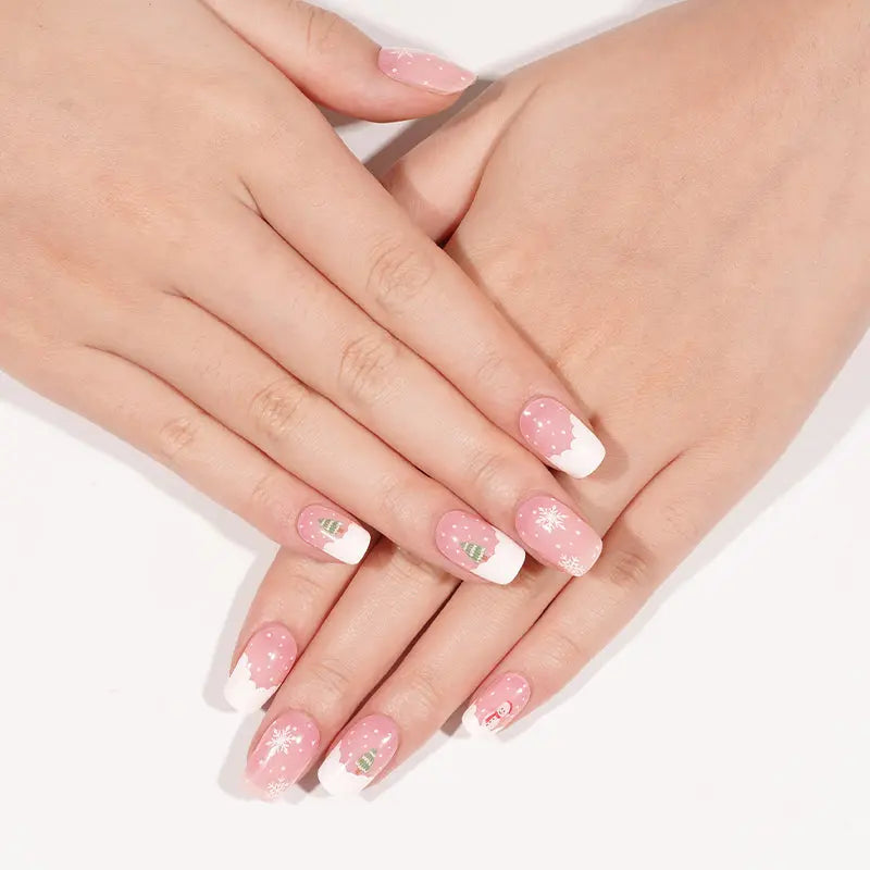 Customizable Winter Gel Stickers Christmas For Brands — Semi-Cured Gel Nail Wraps