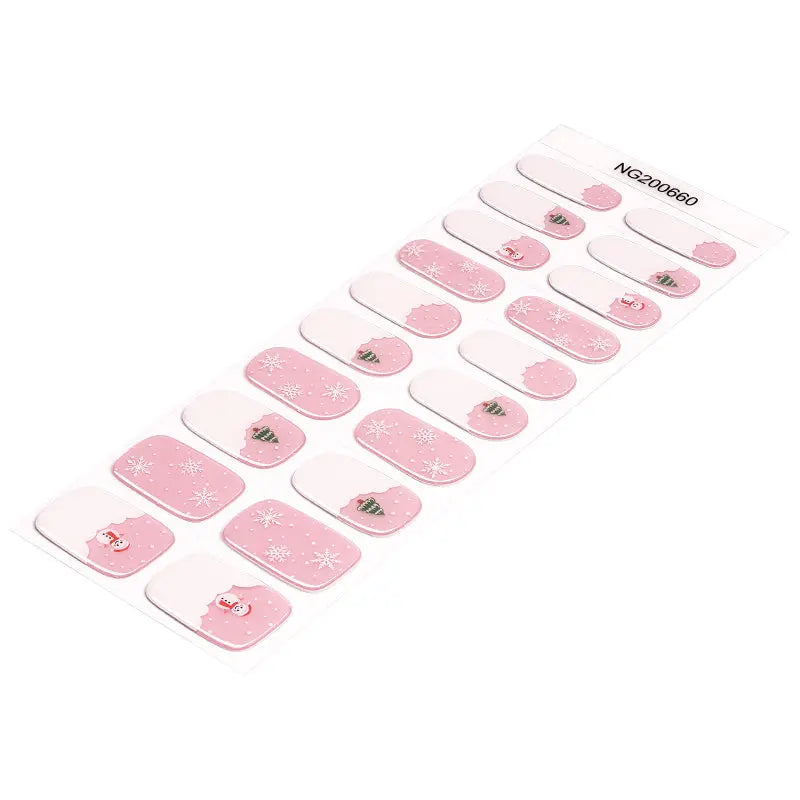 Customizable Winter Gel Stickers Christmas For Brands — Semi-Cured Gel Nail Wraps