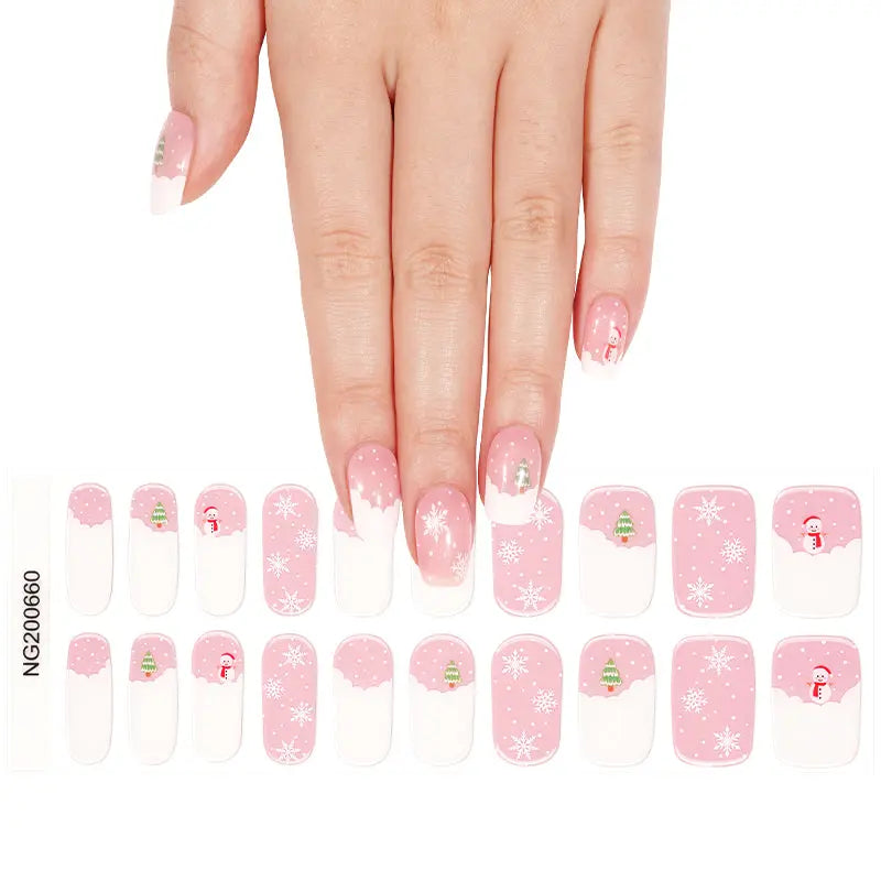 Customizable Winter Gel Stickers Christmas For Brands — Semi-Cured Gel Nail Wraps