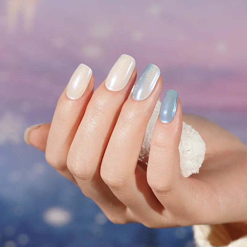 Customizable Winter Gel Stickers Snowflake For Brands — Semi-Cured Gel Nail Wraps