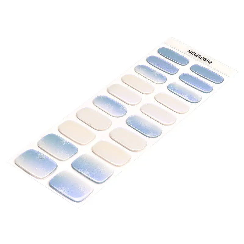 Customizable Winter Gel Stickers Snowflake For Brands — Semi-Cured Gel Nail Wraps